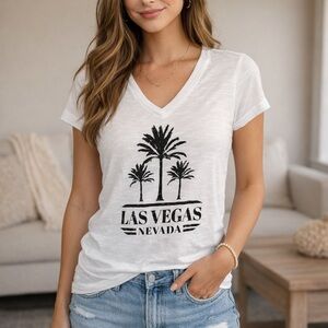 Las Vegas White T-Shirt With Print
